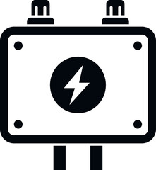 Poster - Cargo junction box icon simple vector. Wall safety. Mount contact