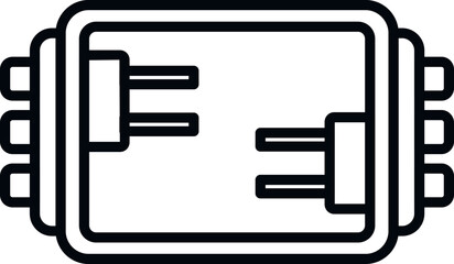Poster - light junction box icon outline vector. safety light. control close