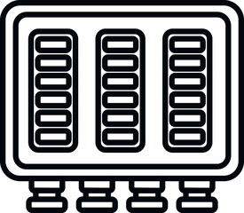 Poster - wall breaker icon outline vector. safety current. plug mount