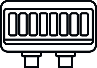 Poster - control junction box icon outline vector. electric power. contact close