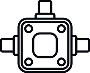 Poster - fuse junction box icon outline vector. electric switch. safety circuit