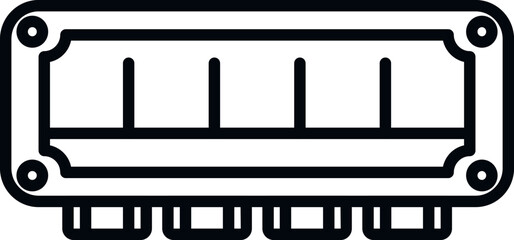 Poster - construction junction box icon outline vector. safety wall. mount contact