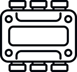 Poster - Junction box equipment icon outline vector. Electric power. Contact control