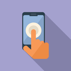 Poster - phone finger touch icon flat vector. using app. screen smart