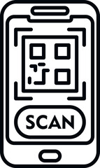 Poster - Scan phone qr code icon outline vector. Smart app. Money screen