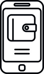 Poster - smartphone wallet icon outline vector. smart online. smart screen