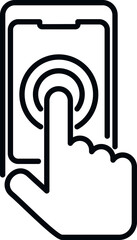Poster - phone finger touch icon outline vector. using app. screen smart