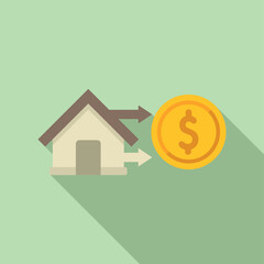 Poster - Buy house icon flat vector. Real financial. Estate credit