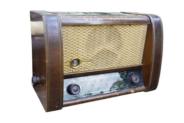 vintage radio isolated on white