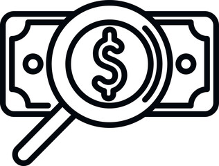 Sticker - Search money cash icon outline vector. House financial. Estate credit