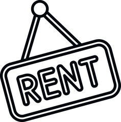 Sticker - Rent online icon outline vector. House property. Sale finance