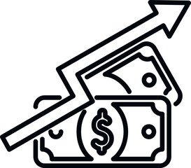 Poster - Cash money icon outline vector. Invest buy. Loan sale