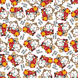 Fototapeta Pokój dzieciecy - Seamless pattern of fire fighter car with monkey fire fighter animal cartoon. Creative vector childish background for fabric, textile, nursery wallpaper, card, poster and other decoration.