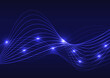 © Sirirat - Digital technology abstact blue light line curve background