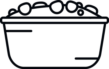 Poster - diet fruit salad icon outline vector. fresh food. mix menu