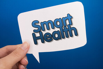 Poster - Speech bubble in front of colored background with Smart Health text.