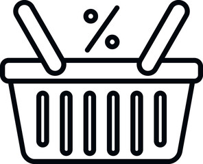 Poster - Sale basket icon outline vector. Digital mix. Social market