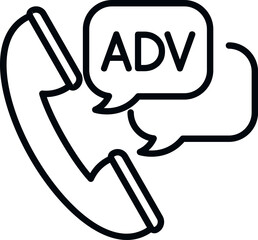 Poster - Adv call marketing icon outline vector. Digital business. Social market