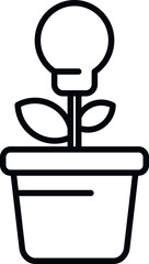 Poster - Idea plant pot icon outline vector. Digital mix. Social market