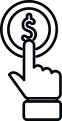 Poster - Push money marketing icon outline vector. Business market. Price mobile