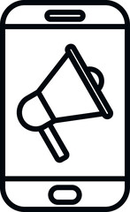 Poster - Mobile marketing icon outline vector. Social market. Price content