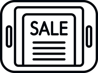 Poster - Sale tablet marketing icon outline vector. Online market. Price mobile