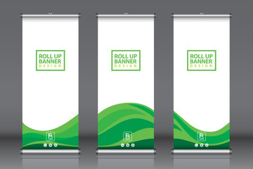Wall Mural - Roll up banner design template vector, abstract background, modern x-banner, rectangle size