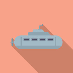 Poster - Submarine toy icon flat vector. Cute vehicle. Sea ship
