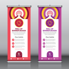 Wall Mural - Roll up banner design template vector, abstract background, modern x-banner, rectangle size