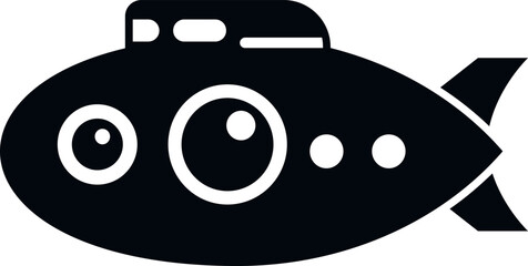 Poster - Deep submarine icon simple vector. Sea ship. Sub military