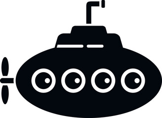 Poster - Bathyscaphe icon simple vector. Submarine ship. Cute vehicle