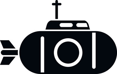 Poster - Navy submarine icon simple vector. Underwater ship. Old transport