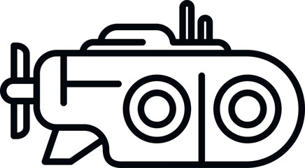 Poster - Submarine boat icon outline vector. Sea ship. Deep ocean