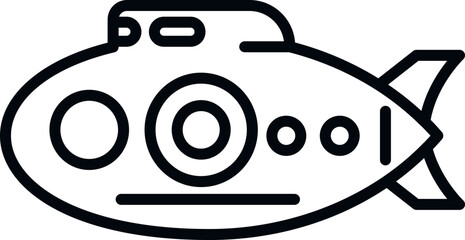 Poster - Ship submarine icon outline vector. Sea periscope. Underwater boat