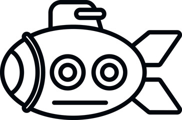 Sticker - Funny submarine icon outline vector. Underwater ship. Periscope deep