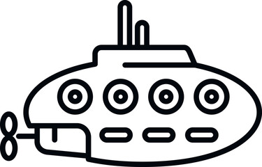 Poster - Army submarine icon outline vector. Sea ship. Marine toy