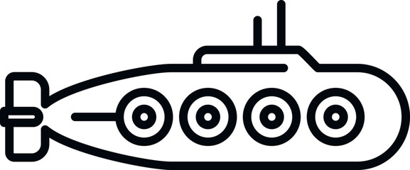 Poster - Bathyscaphe icon outline vector. Submarine ship. Cute vehicle