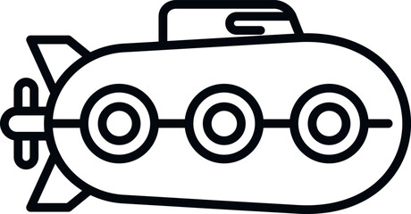 Poster - Old submarine icon outline vector. Sea ship. Marine vehicle
