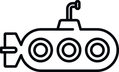 Poster - Retro submarine icon outline vector. Sea vehicle. Army marine ship