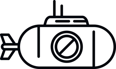 Poster - Sail submarine icon outline vector. Underwater ship. Sea transport