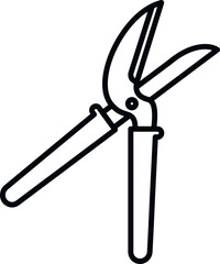 Poster - shears secateur icon outline vector. garden pruning. cutter hand