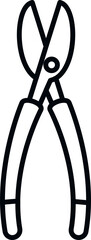 Poster - pruning secateur icon outline vector. garden shears. work blade