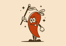 Illustration Design Of A Chili Character With Arms And Legs