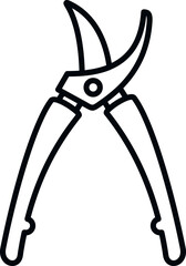 Poster - secateur instrument icon outline vector. work blade. steel tool