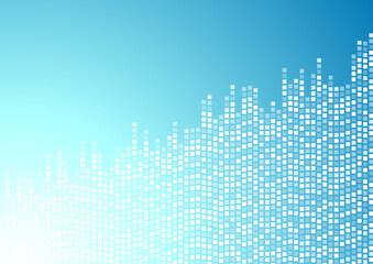 Poster - Abstract blue growing financial graph chart background. Vector dotted lines tech design