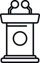 Sticker - Speaker tribune icon outline vector. Democracy vote. Poll election