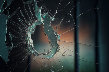 Wall Mural - a pane of glass cracking. Generative AI