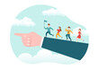 © denayune - Business Leadership with Businessman Leader Helps the Team to Develop Themselves to Success in Flat Cartoon Hand Drawn Templates Illustration