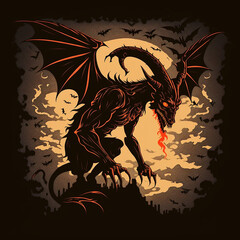 Wall Mural - Jersey Devil Vector Art AI Generated