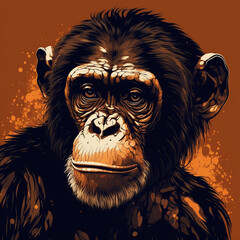 Poster - Monkey Vector Art AI Generated